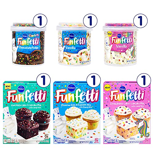 Pillsbury Funfetti Cake Mix and Frosting Variety Pack, Pack of 6...