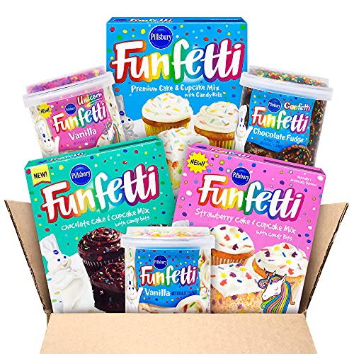 Pillsbury Funfetti Cake Mix and Frosting Variety Pack, Pack of 6...