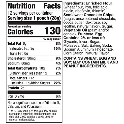 Pillsbury Mini Soft Baked Cookies, Chocolate Chip, Snack Bags, 1...