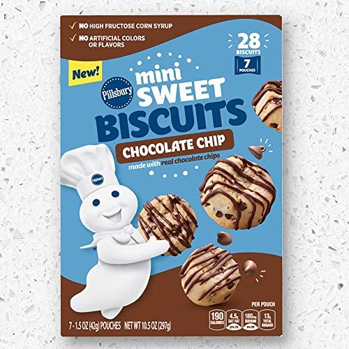 Pillsbury Mini Sweet Biscuits Chocolate Chip, snack, 7 pouches, ...