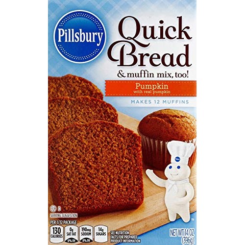Pillsbury Quick Bread and Muffin Baking Mix, Pumpkin, 14-Ounce B...