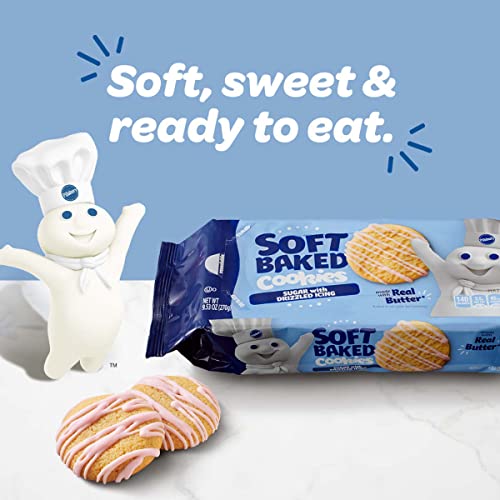 Pillsbury Soft Baked Cookies, Sugar with Icing, 9.53 oz, 18 ct
