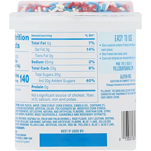 Pillsbury Stars & Stripes Frosting, Vanilla, 15.6 oz