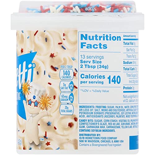 Pillsbury Stars & Stripes Frosting, Vanilla, 15.6 oz