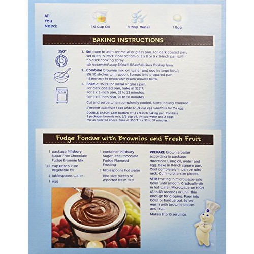 Pillsbury Sugar Free Mix-Chocolate Fudge Brownie-12.35 Oz-2 Pack Pillsbury Sugar Free Mix-Chocolate Fudge Brownie-12.35 Oz-2 Pack