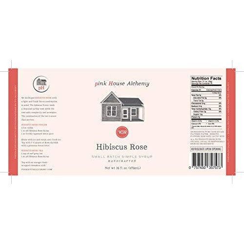 Pink House Alchemy Hibiscus Rose - Simple Syrup 16 Oz Cocktail D