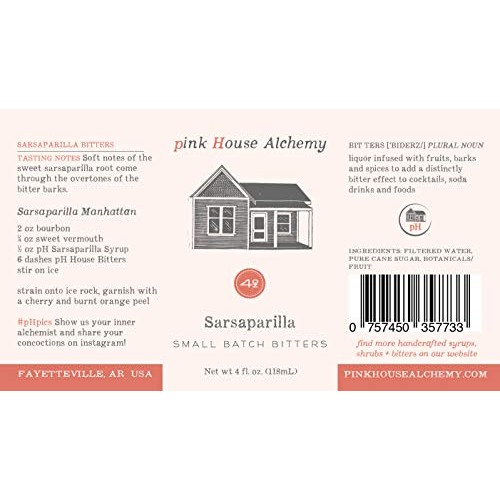 Pink House Alchemy Sarsaparilla Bitters - 4 Oz Essential For Coc