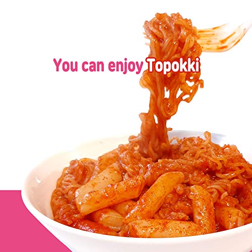 Instant Tteokbokki Pink Rocket Korean Rice Cake With Ramen Noodl