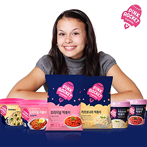 Instant Tteokbokki Pink Rocket Korean Rice Cake With Ramen Noodl