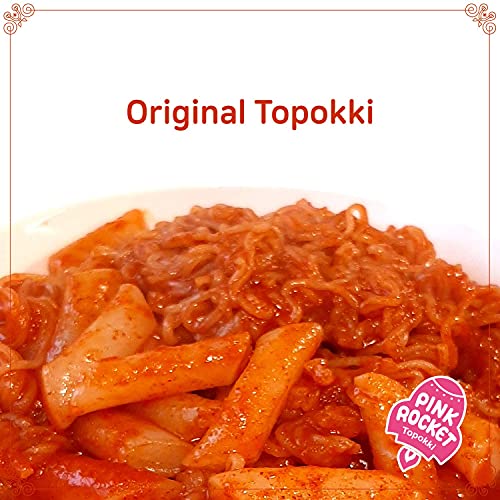 Instant Tteokbokki Pink Rocket Korean Rice Cake With Ramen Noodl