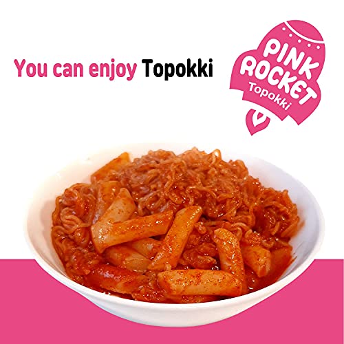 Instant Tteokbokki Pink Rocket Korean Rice Cake With Ramen Noodl