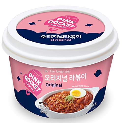 Instant Tteokbokki Pink Rocket Korean Rice Cake With Ramen Noodl
