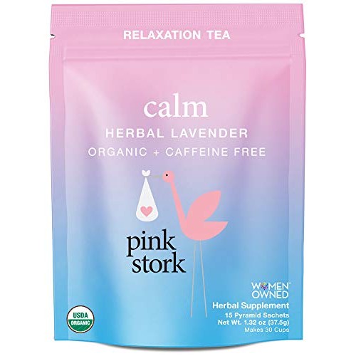 Pink Stork Calm: Herbal Lavender Prenatal Relaxation Tea, Usda O