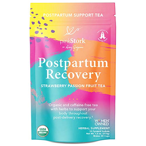 Pink Stork Postpartum Recovery Tea: Strawberry Passion Fruit, Po