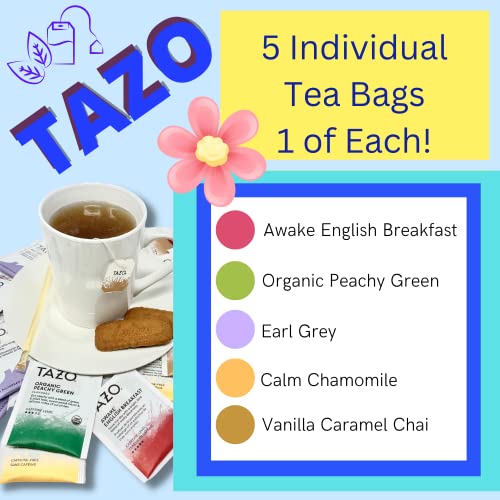 Tea And Cookies Gift Set – 5 Tea Bag Assortment 5 Unique Flavors