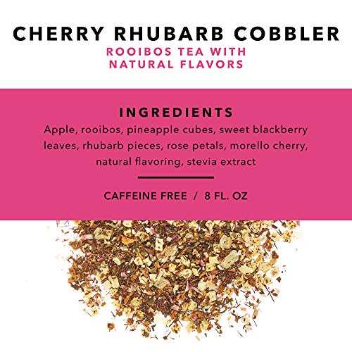 Pinky Up Cherry Rhubarb Cobbler Loose Leaf Tea | Rooibos Tea, Ca