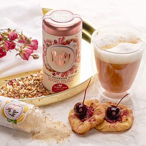 Pinky Up Cherry Rhubarb Cobbler Loose Leaf Tea | Rooibos Tea, Ca