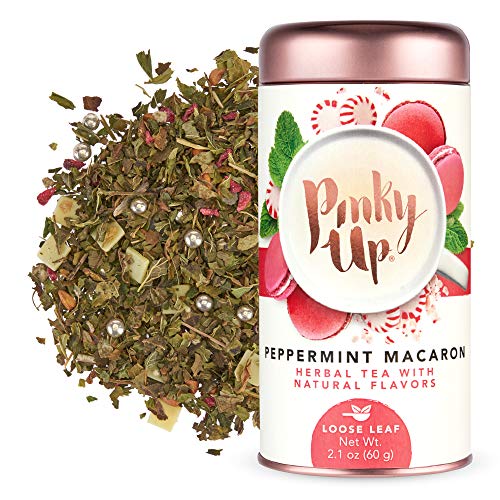 Pinky Up Peppermint Macaron Loose Leaf Tea, Herbal Tea, Caffeine