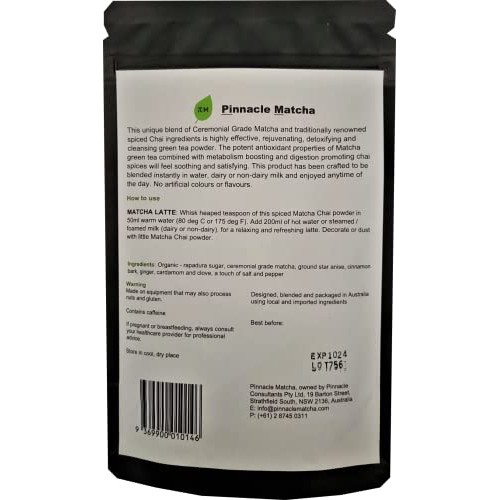 Pinnacle Matcha Chai Latte Powder - Organic Ceremonial Grade Mat...