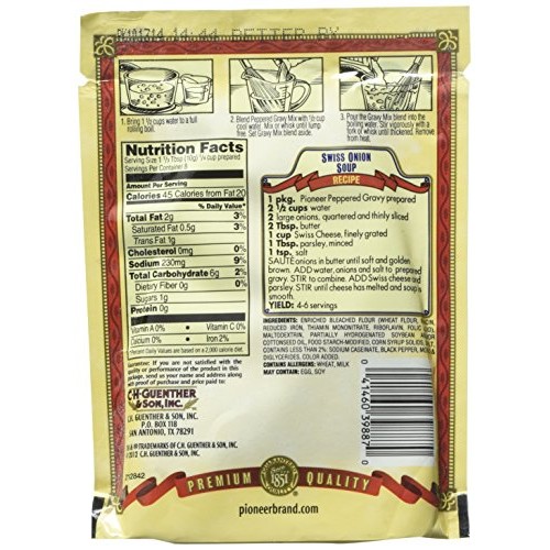 Pioneer Brand Peppered Gravy Mix 2.75Oz Pack Of 6