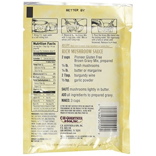 Pioneer Brand Gluten Free Brown Gravy Mix 1.61 Oz Pack Of 6