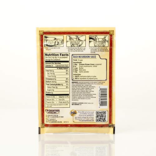 Pioneer Brown Gravy Mix, 1.61 Ounce Pack Of 12