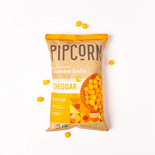 Pipcorn Heirloom Cheese Balls - Cheddar 3 Pack Of 4.5Oz Bags -