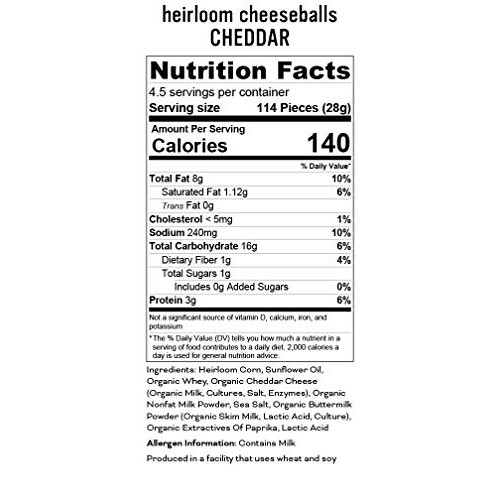 Pipcorn Heirloom Cheese Balls - Cheddar 3 Pack Of 4.5Oz Bags -