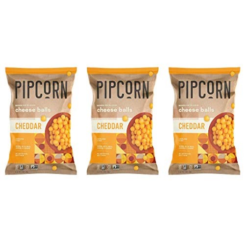 Pipcorn Heirloom Cheese Balls - Cheddar 3 Pack Of 4.5Oz Bags -