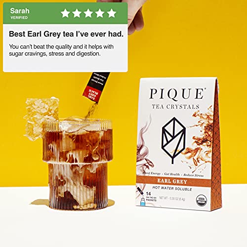 Pique Tea Organic Earl Grey Black Tea Crystals - Immune Support,