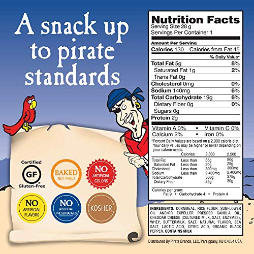 Pirates Booty Snack Puffs, Aged White Cheddar, 6Oz, 0.5 Oz- 12