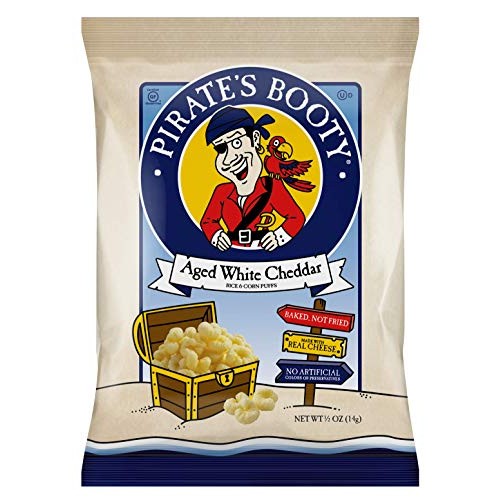 Pirates Booty Snack Puffs, Aged White Cheddar, 6Oz, 0.5 Oz- 12
