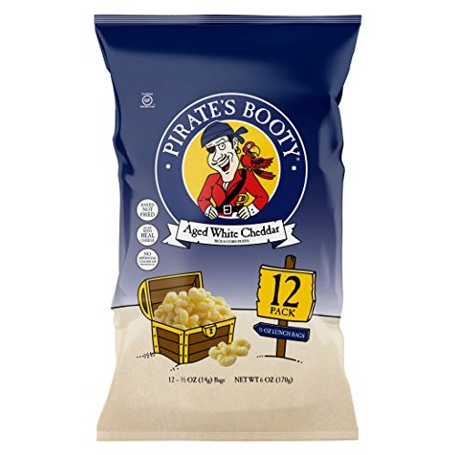 Pirates Booty Snack Puffs, Aged White Cheddar, 6Oz, 0.5 Oz- 12