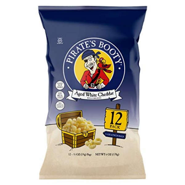 Pirates Booty Snack Puffs, Aged White Cheddar, 6oz, 0.5 oz- 12 ...