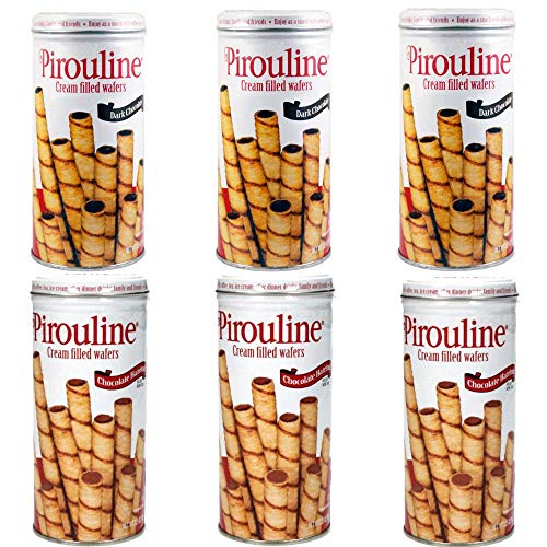 Pirouline Cream Filled Wafers 6 Pack! 3 Dark Chocolate &Amp; 3 Choco
