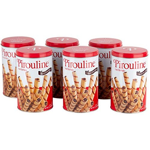 Pirouline Rolled Wafers, Dark Chocolate, 14-Ounce Tins Pack Of 6