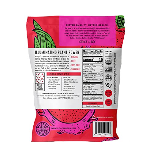 Pitaya Foods - Organic Dragon Fruit Powder, Freeze Dried Fruit P...