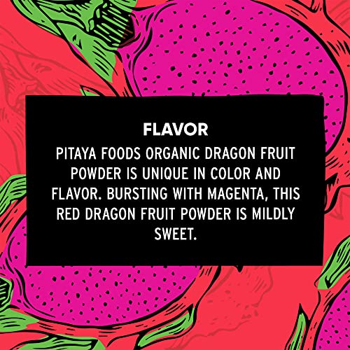 Pitaya Foods, Organic Freeze Dried Red Dragon Fruit Powder, USDA...