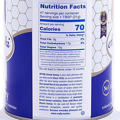 Attiki, Greek Honey 1000G 2.2Lb Can
