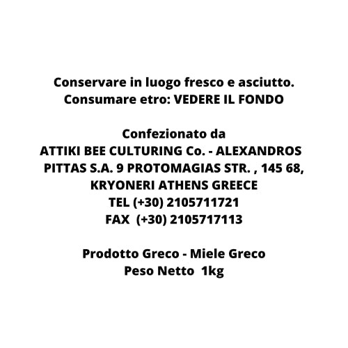 Attiki, Greek Honey 1000G 2.2Lb Can