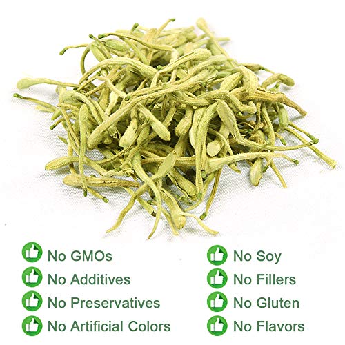 Plant Gift Honeysuckle Tea, 金银花 Dried Flowers, Jinyinhua, Her...