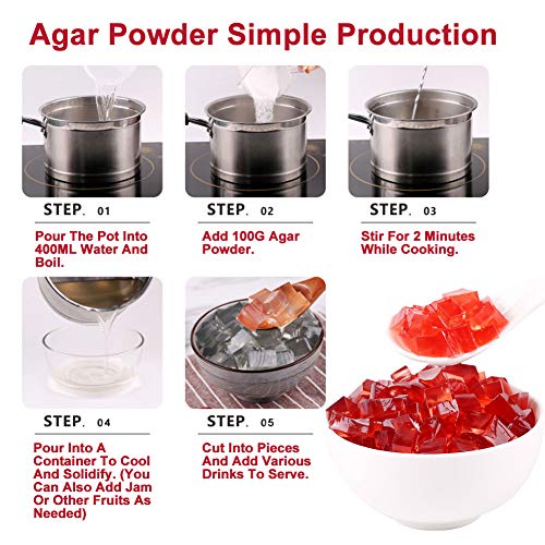 Plant Gift Rose Flavor Agar Agar Agar Powder Organic, Red Transp