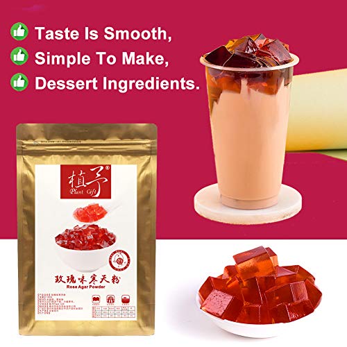 Plant Gift Rose Flavor Agar Agar Agar Powder Organic, Red Transp