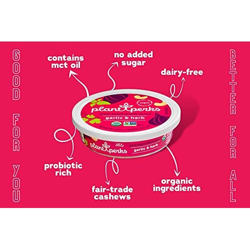 Plant Perks, Pack of 1 Garlic & Herb Spread, Vegan & Plant-Bas...
