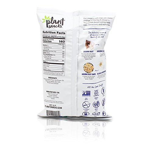 Plant Snacks Cassava Crunch, Sea Salt, Yuca Root Chips 5 Oz Pa