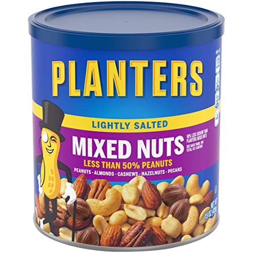Planters Lightly Salted Mixed Nuts 15 Oz Canister, Pack Of 3
