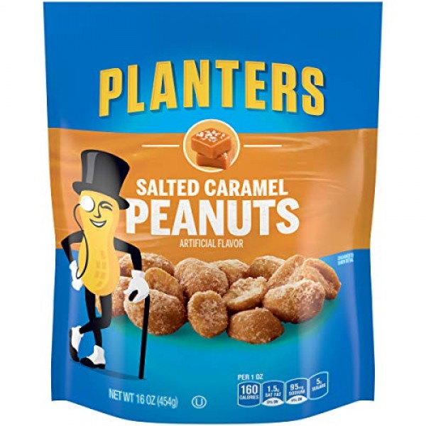 Planters Salted Caramel Peanuts 16 oz Bag