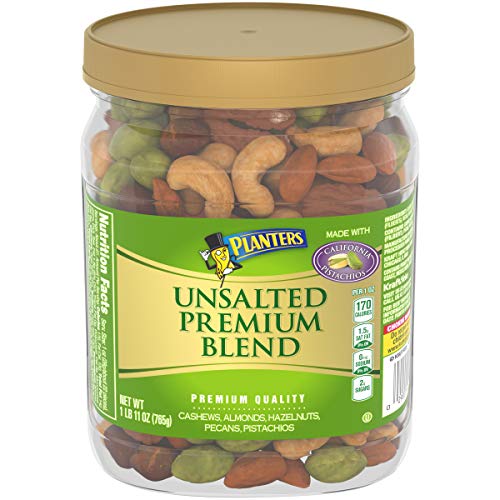 Planters Deluxe Unsalted Mixed Nuts 27 Oz Canister