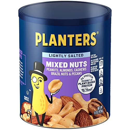 Planters Lightly Salted Mixed Nuts, 15 Oz Canister - Less Than 5