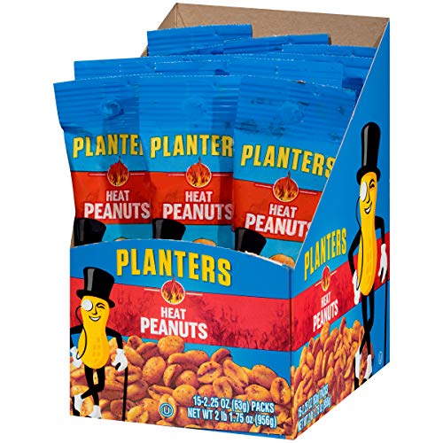 Planters Heat Peanuts 2.25 Oz Packets, Pack Of 15